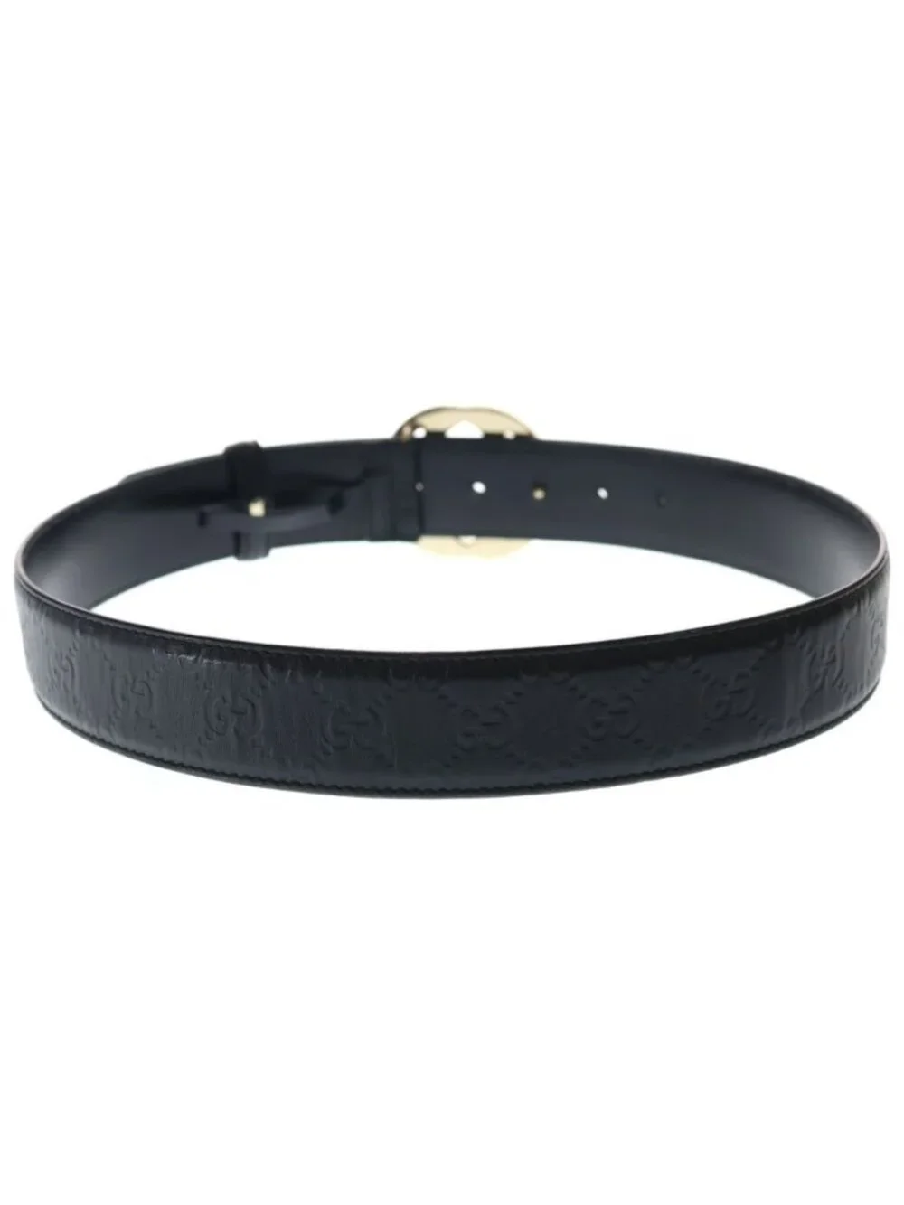 Gucci Interlocking Leather Belt Gold Black